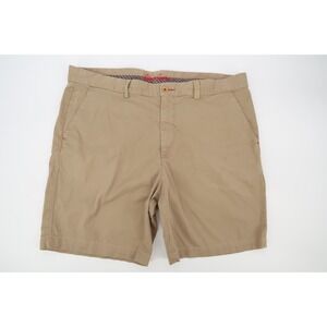 Robert Graham Men's Khaki Woven Chino‎ Shorts Flat Front Size 40